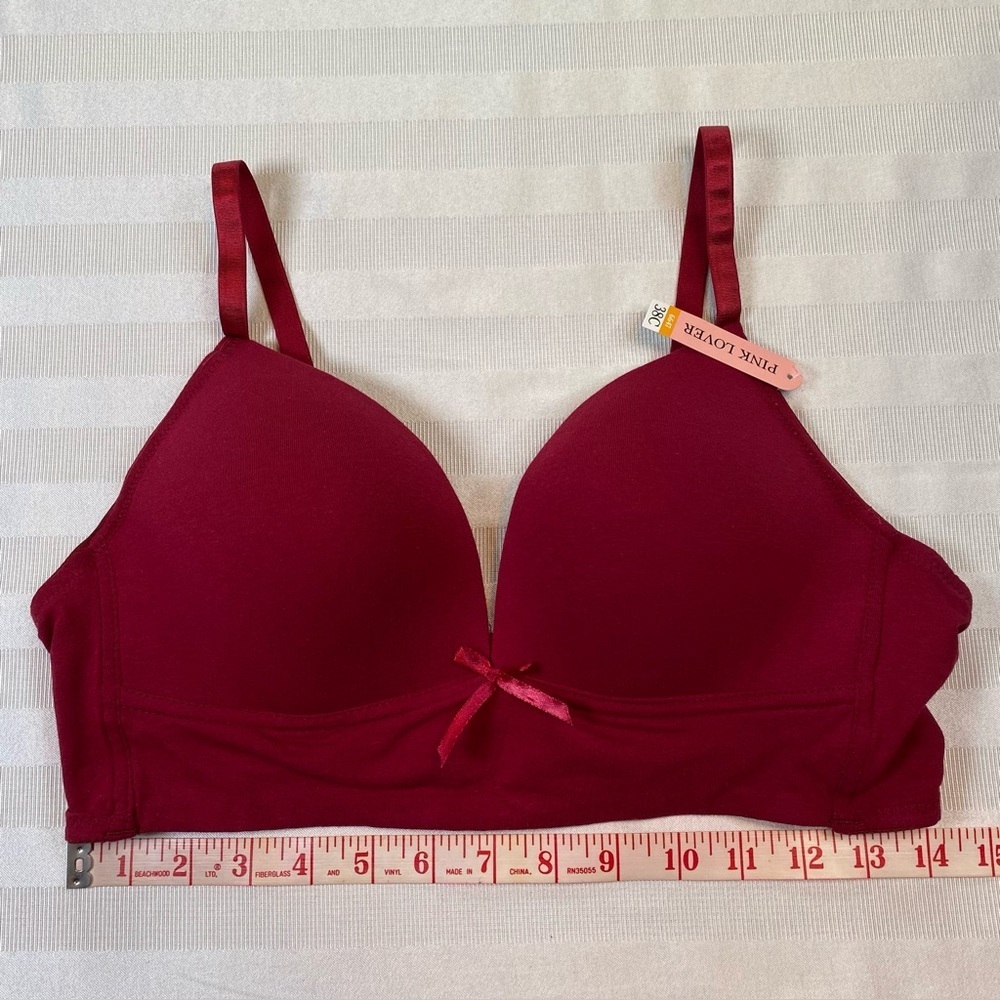 Pink Lover Deep Red Bra Sz 38C Style # 6647 NWT - Picture 3 of 9